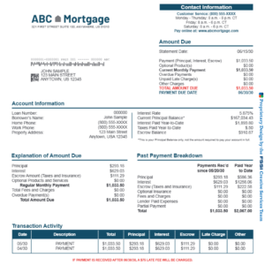 mortgage statement printing