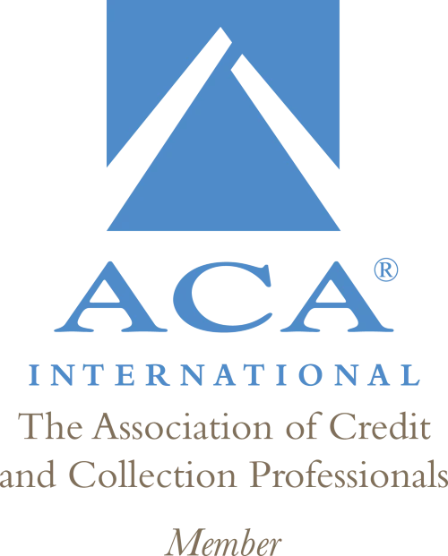 ACA International logo with blue geometric emblem and the text 'ACA International' and 'The Association of Credit and Collection Professionals' beneath it